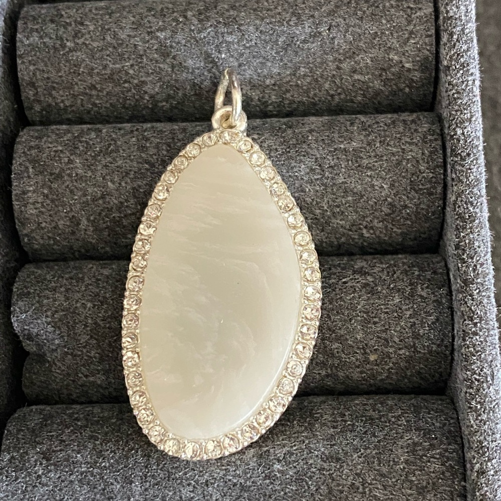 Premier Designs White Geode charm